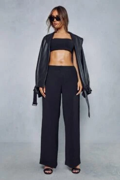 Tailored Premium Low Waisted Wide Leg Trousers 11 Tailored Premium Low Waisted Wide Leg Trousers -Cheap Sarto Tone Store black tailored premium low waisted wide leg trousers 1 4