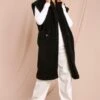Teddy Sleeveless Longline Coat 1 Teddy Sleeveless Longline Coat -Cheap Sarto Tone Store black teddy sleeveless longline coat