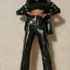 Vinyl Straight Leg Trousers 1 Vinyl Straight Leg Trousers -Cheap Sarto Tone Store black vinyl straight leg trousers