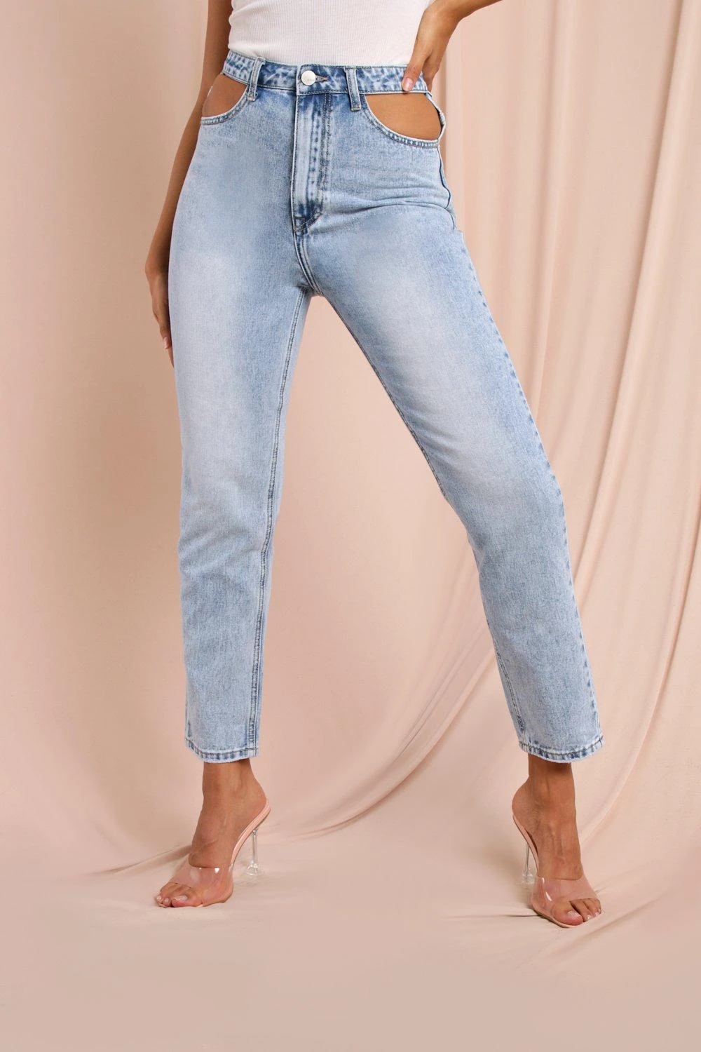 Cut Out Waist Detail Jeans 4 Cut Out Waist Detail Jeans - Image 2