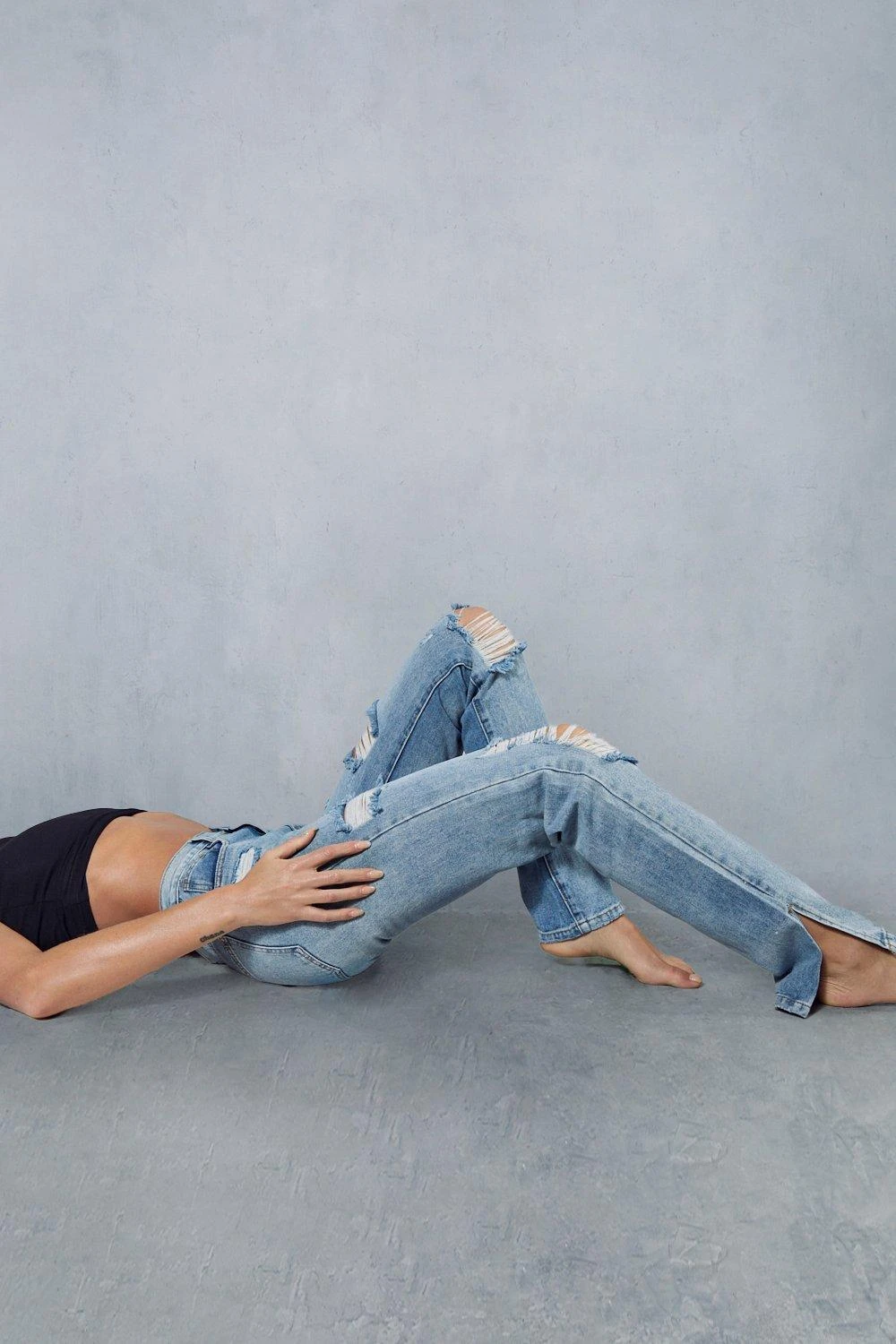 Distressed Split Hem Jeans 7 Distressed Split Hem Jeans - Image 5