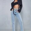 Double Waist Mom Jeans 2 Double Waist Mom Jeans -Cheap Sarto Tone Store blue double waist mom jeans