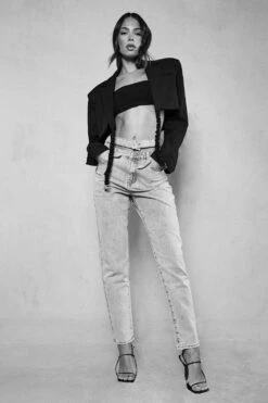 Double Waist Mom Jeans 11 Double Waist Mom Jeans -Cheap Sarto Tone Store blue double waist mom jeans 3