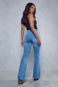 High Waist Flared Denim Jeans 9 High Waist Flared Denim Jeans -Cheap Sarto Tone Store blue high waist flared denim jeans 2