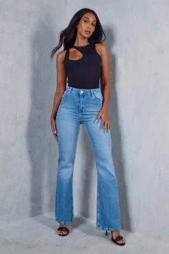 High Waist Flared Denim Jeans 10 High Waist Flared Denim Jeans -Cheap Sarto Tone Store blue high waist flared denim jeans 3