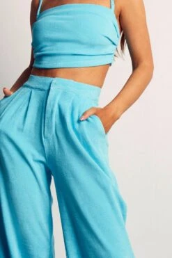 Miss Joslin Towelling Wide Leg Trouser -Cheap Sarto Tone Store blue miss joslin towelling wide leg trouser 2