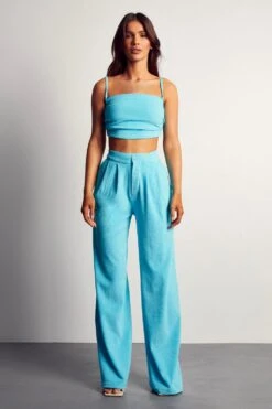 Miss Joslin Towelling Wide Leg Trouser -Cheap Sarto Tone Store blue miss joslin towelling wide leg trouser 6