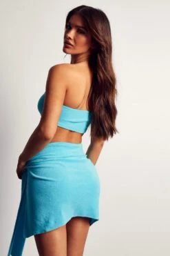 Miss Joslin Towelling Wrap Mini Skirt -Cheap Sarto Tone Store blue miss joslin towelling wrap mini skirt 3