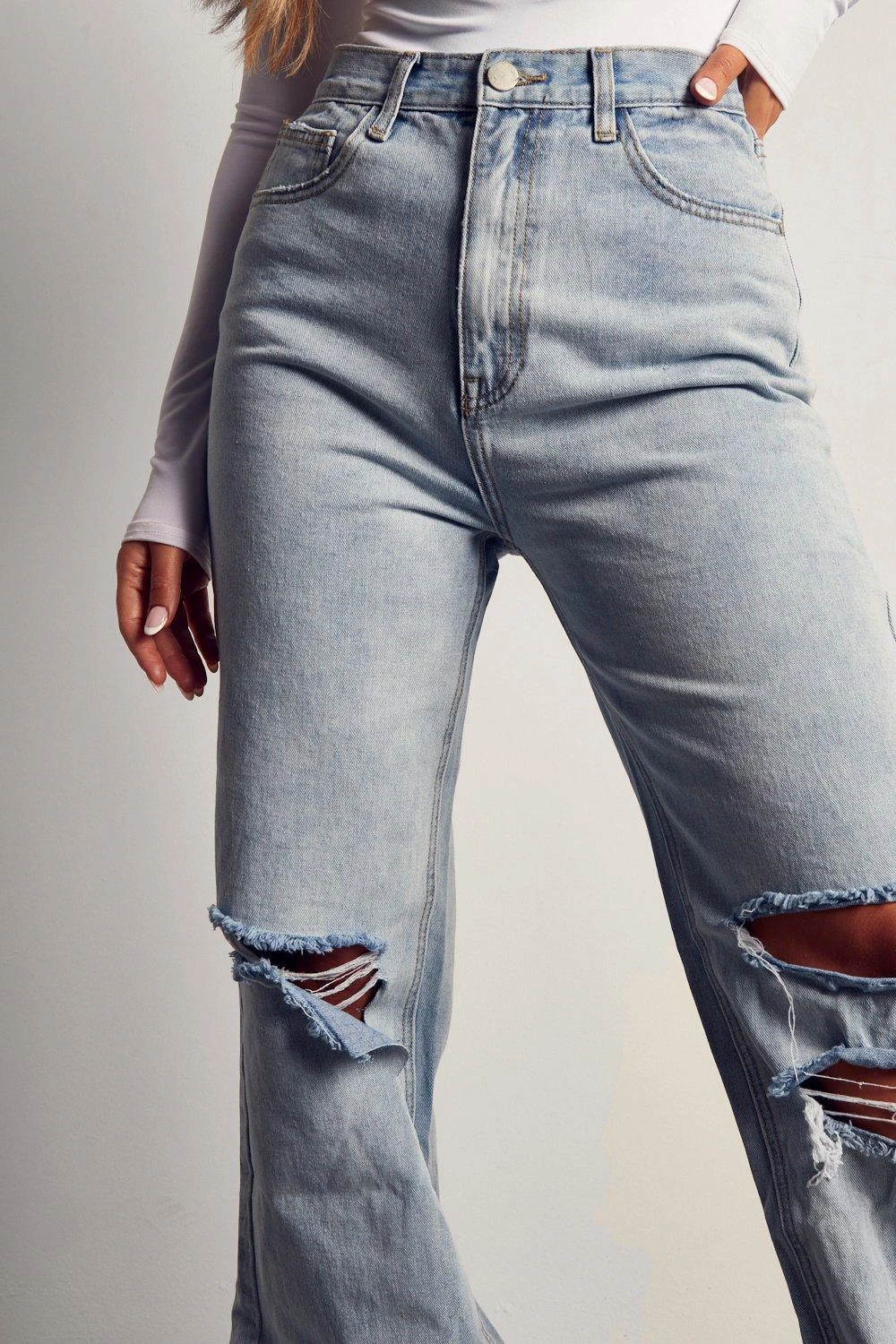 Miss Joslin Wide Leg Distressed Jean 7 Miss Joslin Wide Leg Distressed Jean - Image 5