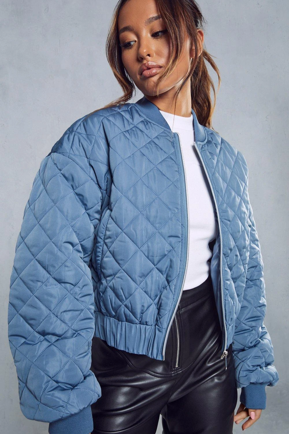 Quilted Oversized Bomber Jacket 4 Quilted Oversized Bomber Jacket - Image 2