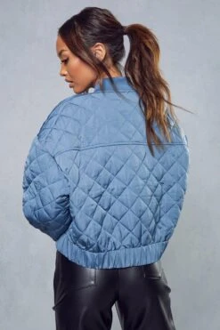 Quilted Oversized Bomber Jacket 10 Quilted Oversized Bomber Jacket -Cheap Sarto Tone Store blue quilted oversized bomber jacket 2