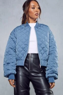 Quilted Oversized Bomber Jacket