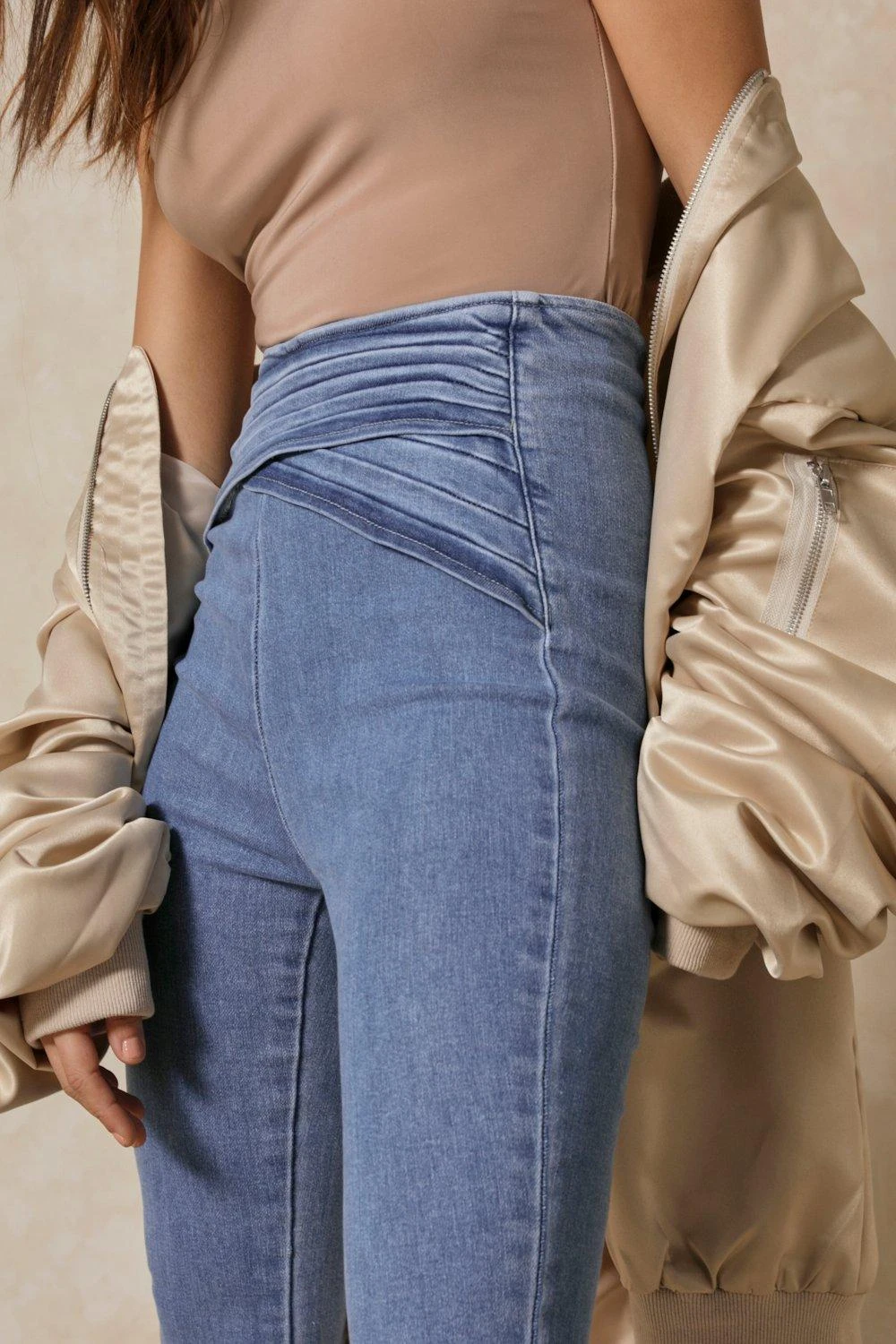 Skinny Kick Flare Gathered Waist Jean 4 Skinny Kick Flare Gathered Waist Jean - Image 2