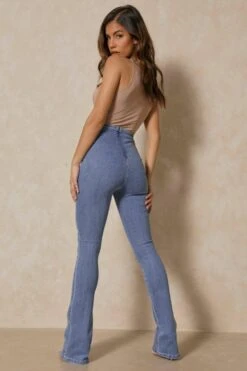 Skinny Kick Flare Gathered Waist Jean 10 Skinny Kick Flare Gathered Waist Jean -Cheap Sarto Tone Store blue skinny kick flare gathered waist jean 2