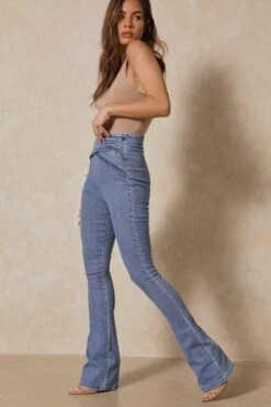 Skinny Kick Flare Gathered Waist Jean 12 Skinny Kick Flare Gathered Waist Jean -Cheap Sarto Tone Store blue skinny kick flare gathered waist jean 4