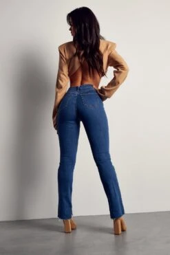 Straight Leg Inside Split Jean -Cheap Sarto Tone Store blue straight leg inside split jean 2