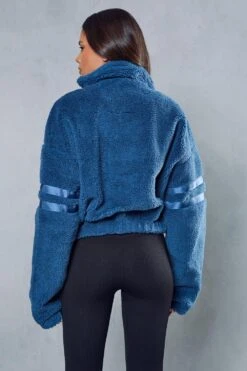 Teddy Stripe Detail Jumper -Cheap Sarto Tone Store blue teddy stripe detail jumper 2