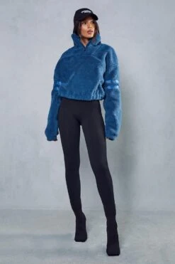 Teddy Stripe Detail Jumper -Cheap Sarto Tone Store blue teddy stripe detail jumper 3