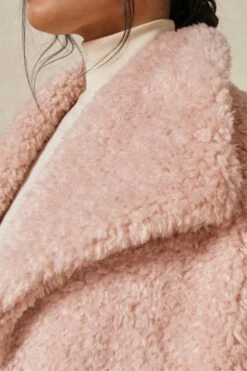 Oversized Collar Teddy Jacket -Cheap Sarto Tone Store blush oversized collar teddy jacket 5