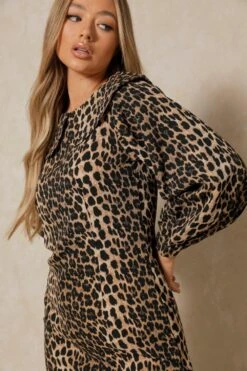 Leopard Print Peter Pan Collar Smock Dress 11 Leopard Print Peter Pan Collar Smock Dress -Cheap Sarto Tone Store brown leopard print peter pan collar smock dress 4