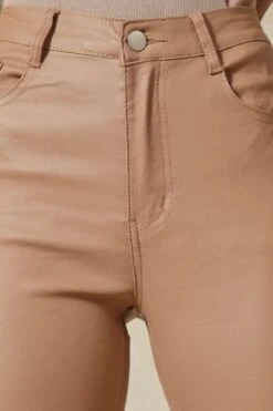 Flared Leg Coated Jeans -Cheap Sarto Tone Store camel flared leg coated jeans 4