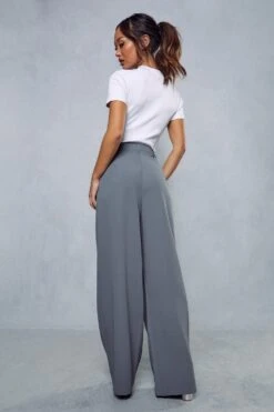 Pleat Front Relaxed Wide Leg Trouser 9 Pleat Front Relaxed Wide Leg Trouser -Cheap Sarto Tone Store charcoal pleat front relaxed wide leg trouser 1 2