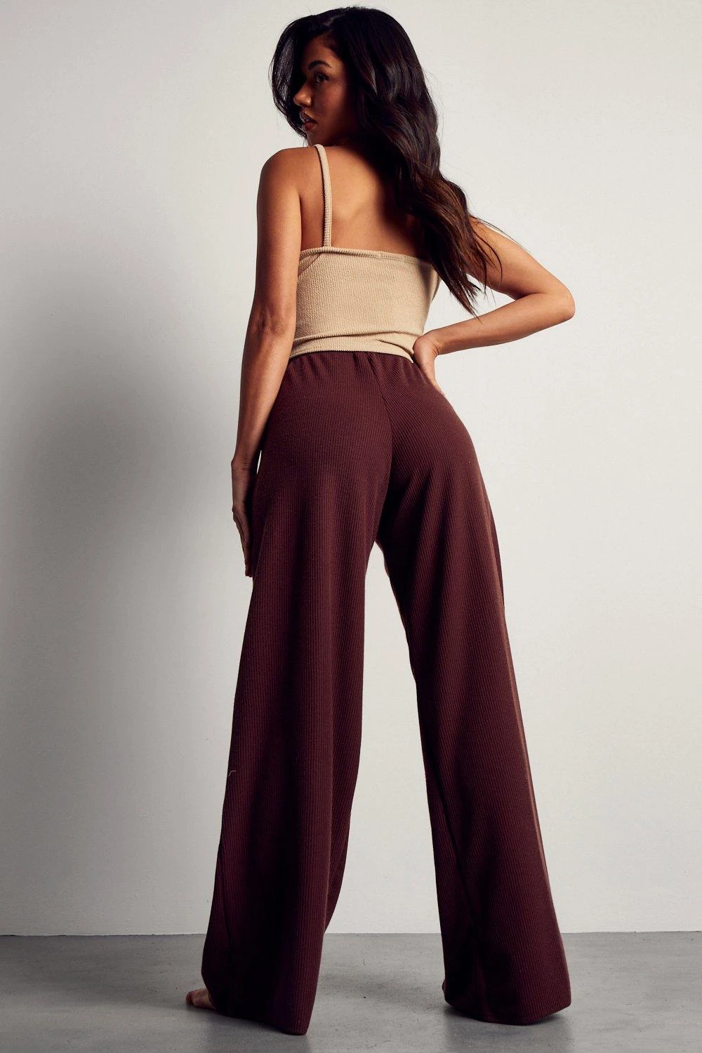 Crinkle Rib Wide Leg Trouser 5 Crinkle Rib Wide Leg Trouser - Image 3