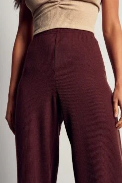 Crinkle Rib Wide Leg Trouser 13 Crinkle Rib Wide Leg Trouser -Cheap Sarto Tone Store chocolate crinkle rib wide leg trouser 5