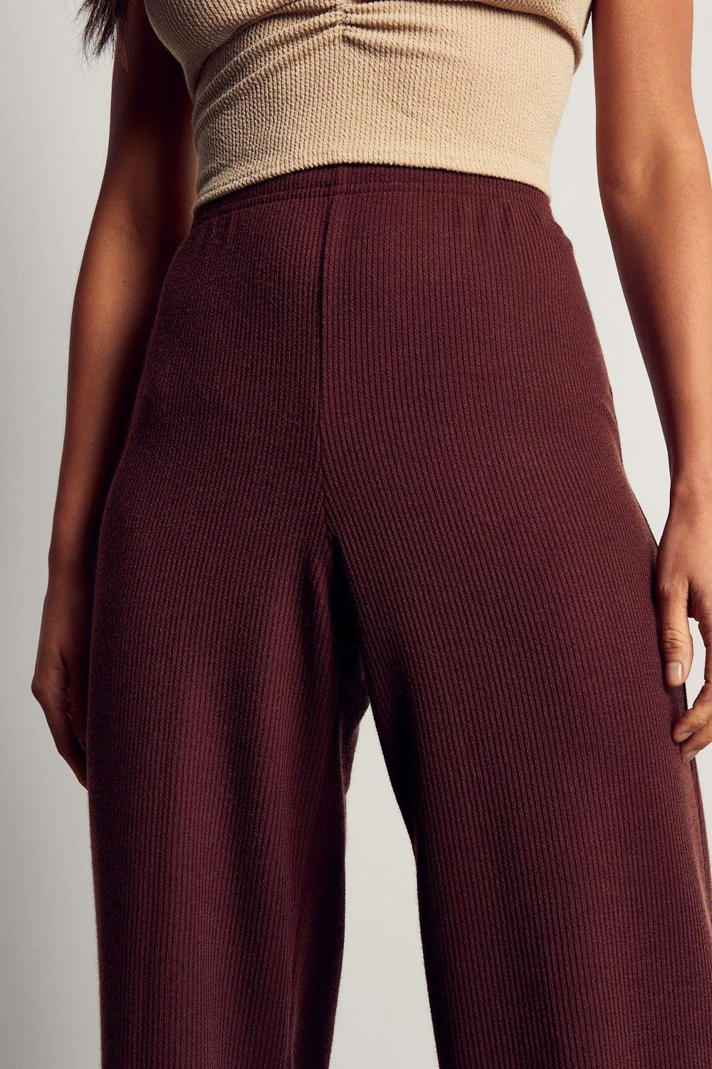 Crinkle Rib Wide Leg Trouser 8 Crinkle Rib Wide Leg Trouser - Image 6