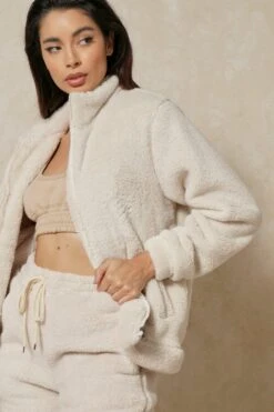 Borg Zip Through Jacket 9 Borg Zip Through Jacket -Cheap Sarto Tone Store cream borg zip through jacket 3