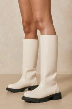 Chunky Sole Knee High Boots