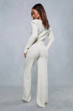 Cosy Knit Wide Leg Trouser -Cheap Sarto Tone Store cream cosy knit wide leg trouser 2