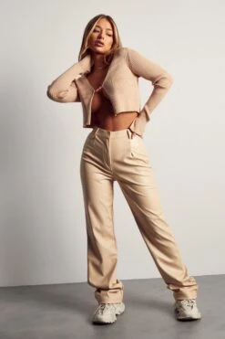 Leather Look Straight Leg Trouser