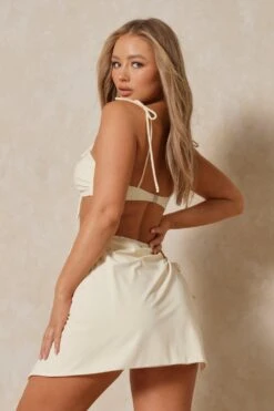 Tie Side Mini Swim Sarong -Cheap Sarto Tone Store cream tie side mini swim sarong 2