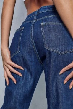 High Waisted Straight Leg Jeans -Cheap Sarto Tone Store dark blue high waisted straight leg jeans 5