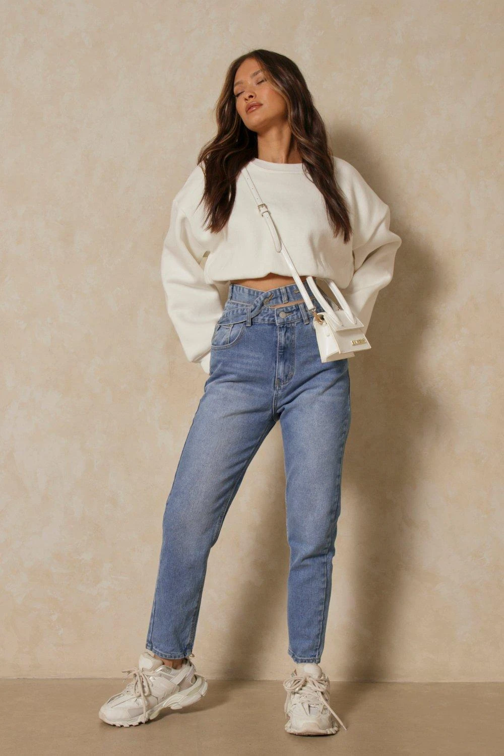 Strap Waist Cut Out Straight Leg Jeans 6 Strap Waist Cut Out Straight Leg Jeans - Image 4