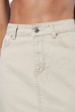 Denim Split Front Midi Skirt -Cheap Sarto Tone Store ecru denim split front midi skirt 1 5