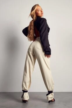 Pu Ankle Buckle Detail Straight Leg Jean 10 Pu Ankle Buckle Detail Straight Leg Jean -Cheap Sarto Tone Store ecru pu ankle buckle detail straight leg jean 2