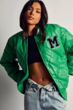 Cheap Sarto Tone Store 14 Leather Look Quilted Bomber Jacket