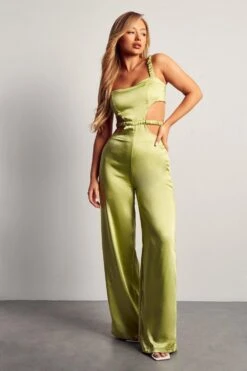 Ruched Strap Satin Wide Leg Jumpsuit 22 Ruched Strap Satin Wide Leg Jumpsuit -Cheap Sarto Tone Store green ruched strap satin wide leg jumpsuit 8