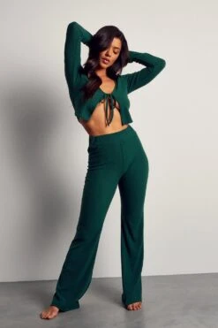 Scoop Neck Rib Top & Trouser Co-ord