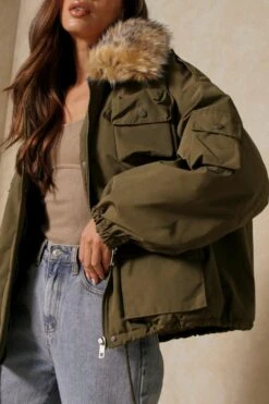 Faux Fur Collar Utility Parka 9 Faux Fur Collar Utility Parka -Cheap Sarto Tone Store khaki faux fur collar utility parka 2