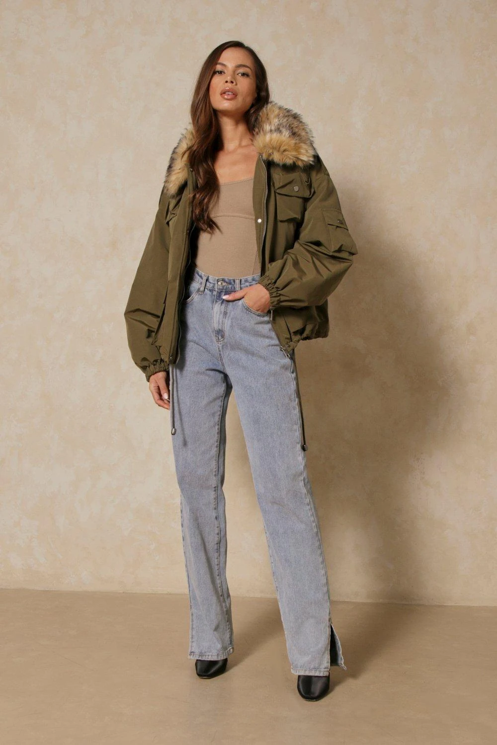 Faux Fur Collar Utility Parka 6 Faux Fur Collar Utility Parka - Image 4