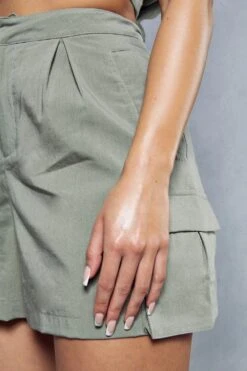 Miss Joslin Cargo Pocket Shorts -Cheap Sarto Tone Store khaki miss joslin cargo pocket shorts 5