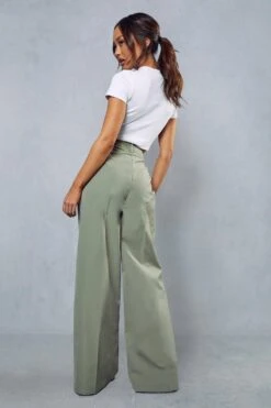 Pleat Front Straight Leg Trousers 9 Pleat Front Straight Leg Trousers -Cheap Sarto Tone Store khaki pleat front straight leg trousers 2