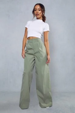 Pleat Front Straight Leg Trousers