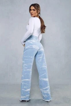 Bleach Marble Raw Hem Wide Leg Jean 10 Bleach Marble Raw Hem Wide Leg Jean -Cheap Sarto Tone Store light blue bleach marble raw hem wide leg jean 2