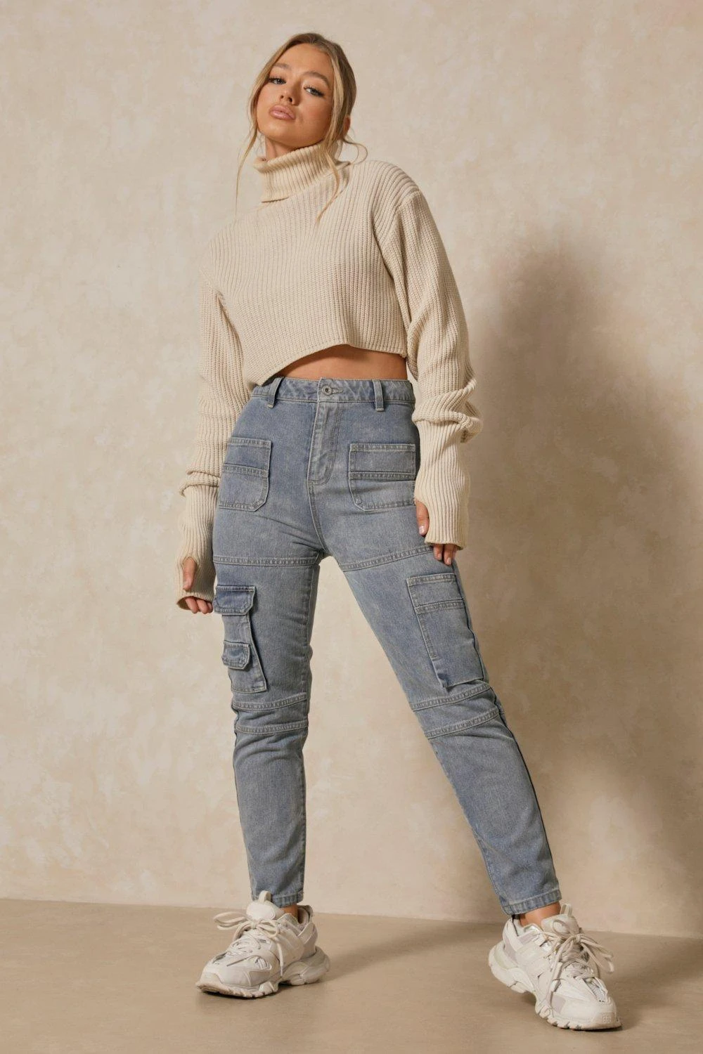 Cargo Pocket Detail Baggy Jeans 3 Cargo Pocket Detail Baggy Jeans