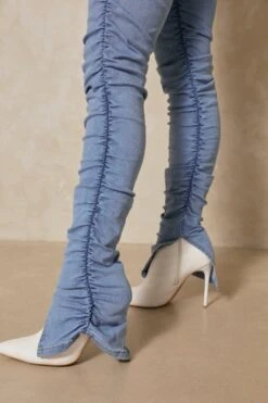 Extreme Gathered Skinny Split Side Jean 8 Extreme Gathered Skinny Split Side Jean -Cheap Sarto Tone Store light blue extreme gathered skinny split side jean 1