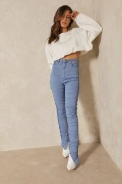 Extreme Gathered Skinny Split Side Jean 10 Extreme Gathered Skinny Split Side Jean -Cheap Sarto Tone Store light blue extreme gathered skinny split side jean 3